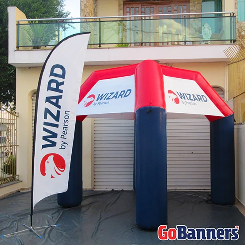 Foto Wind Flag Banner 4m e Tenda 3x3 - WIZARD