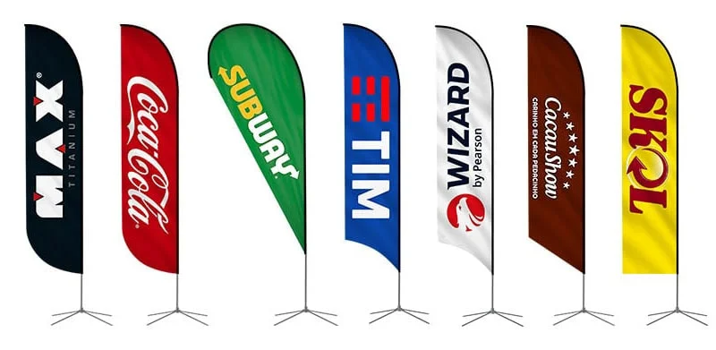 Wind Flag Banner para Propaganda - Modelos Pena e Gota
