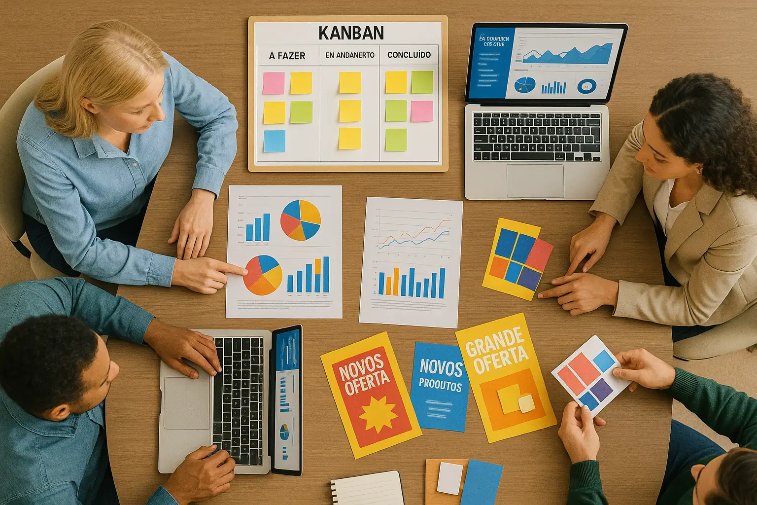 Pessoas planejamento uma ac?a?o promocional no escrito?rio