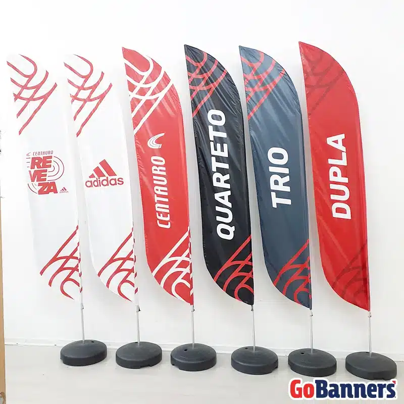 Wind Flag Banner para eventos esportivos patrocinador Adidas e Centauro