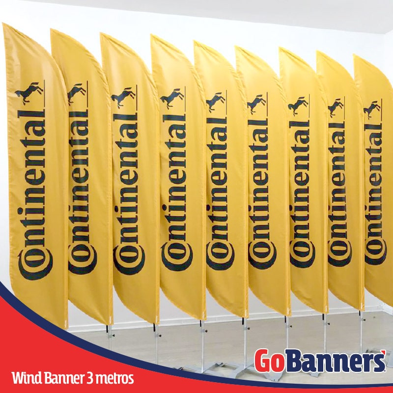 Wind Banner com 3 metros personalizado para Pneus Continental
