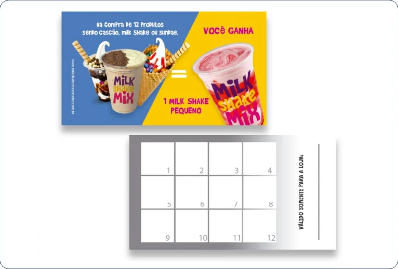Cartão Fidelidade para delivery - Fonte: Milk Shake Mix