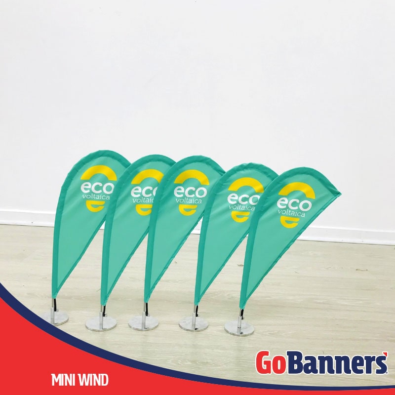 Wind Flag Banner para propaganda Mini Wind Banner Ecovoltaica