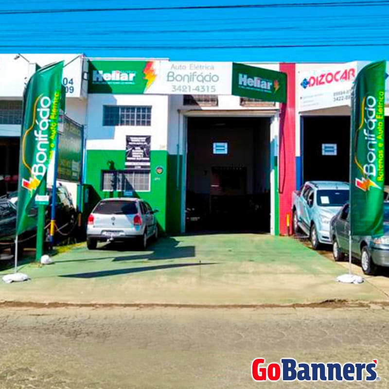 Bandeira de propaganda de loja Bonifacio Heliar