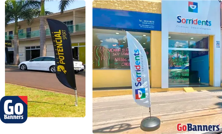 WInd Flag Banners nos ponto de vendas