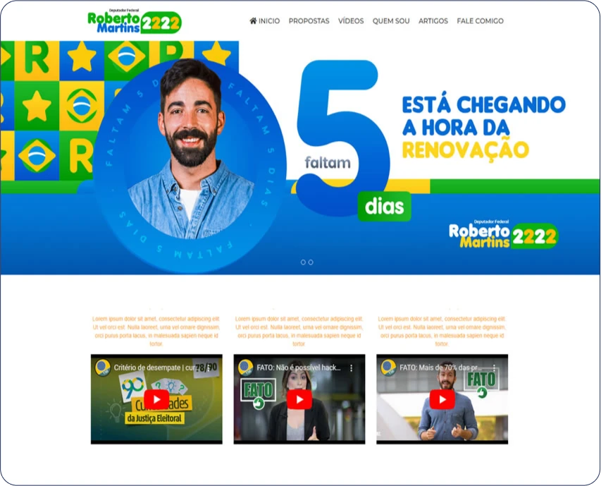 Exemplo de Landing Page para político