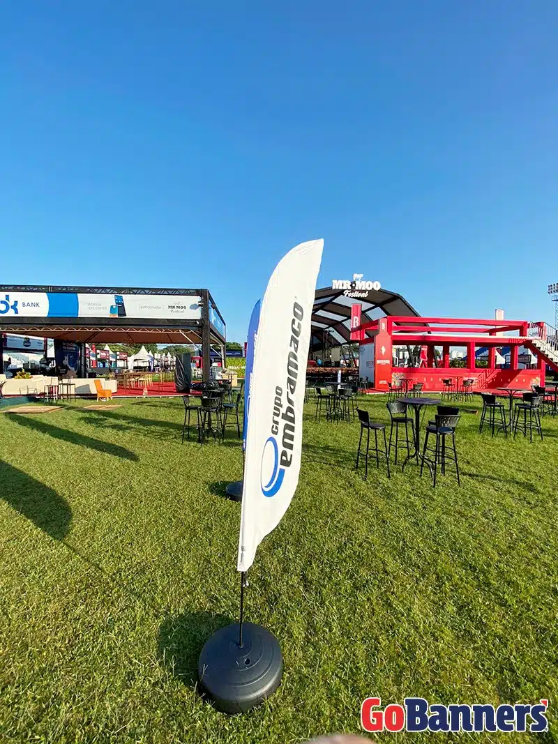 Wind Banner em evento ao ar livre