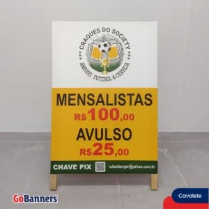 Cavalete Craques Do Society Bares Futebol Cerveja Mensalistas Avulso Amarelo Vermelho Verde Branco