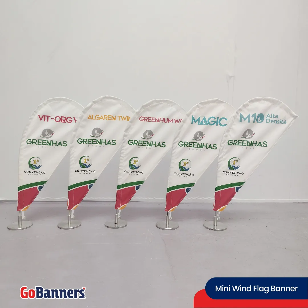 Mini Wind Banner Convencao Greenhas Modelos Estufa Vermelho Branco Verde