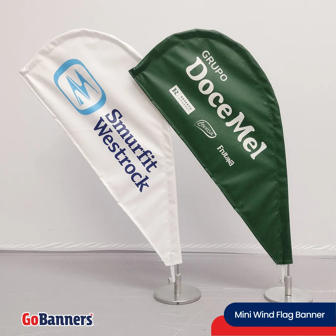 Mini Wind Banner Grupo Docemel Smurfit Westrock Embalagens Branco Verde