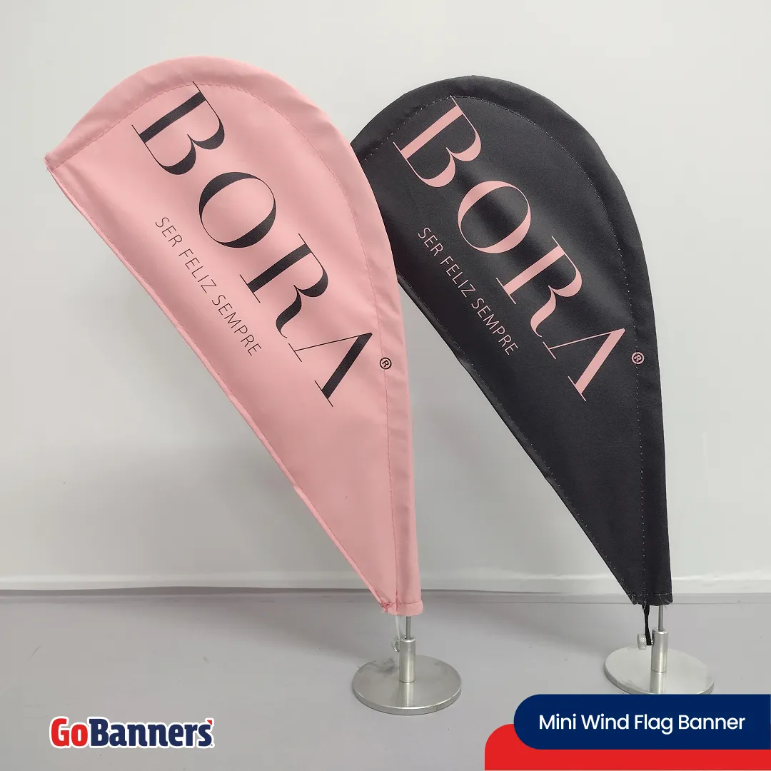 Mini Wind Banner Moda Bora Ser Feliz Sempre Rosa Preto