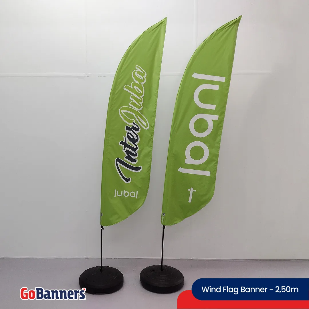 Wind Flag Banner 2,50m Auto Pecas Loja Autokuka Promocional Verde Branco