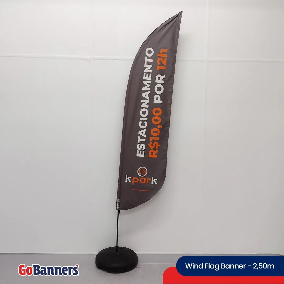 Wind Flag Banner 2,50m Estacionamento K Park Cinza Laranja