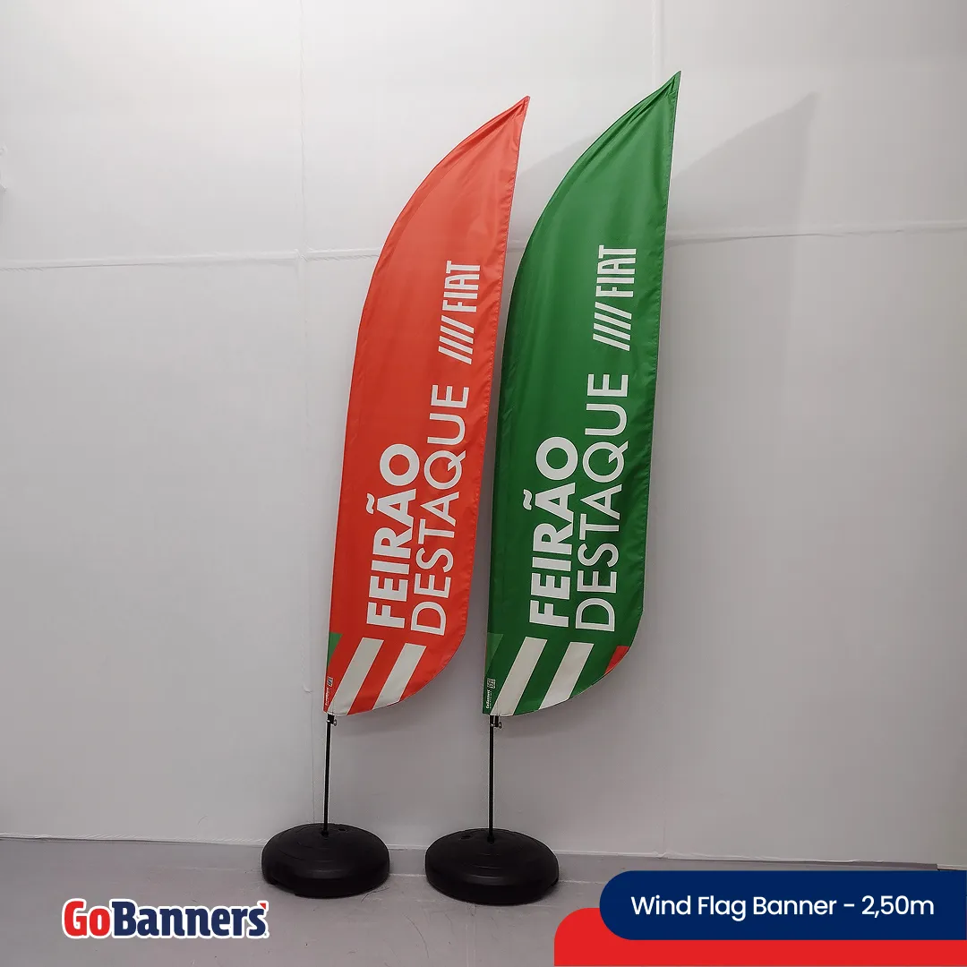 Wind Flag Banner 2,5m Feirao Destaque Imobiliario Vermelho Verde