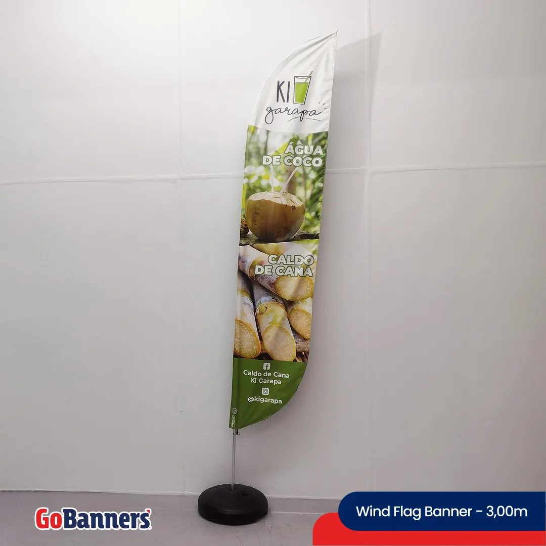 Wind Flag Banner 3 00m Agricultura Ki Acucar Caldo De Cana Verde Branco