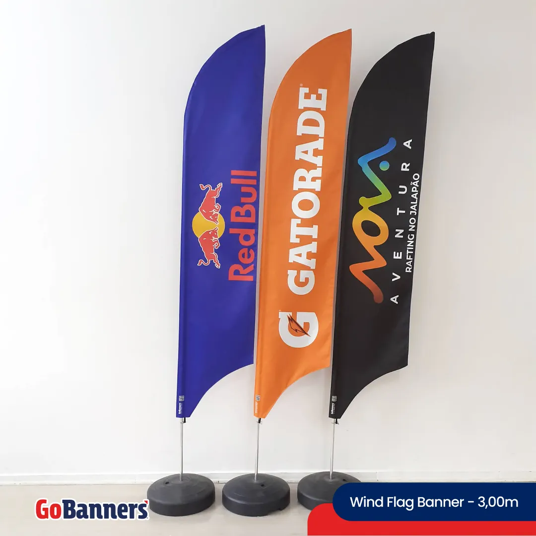 Wind Flag Banner 3m Empresa Redbull Bebidas Energeticas Azul Laranja Preto