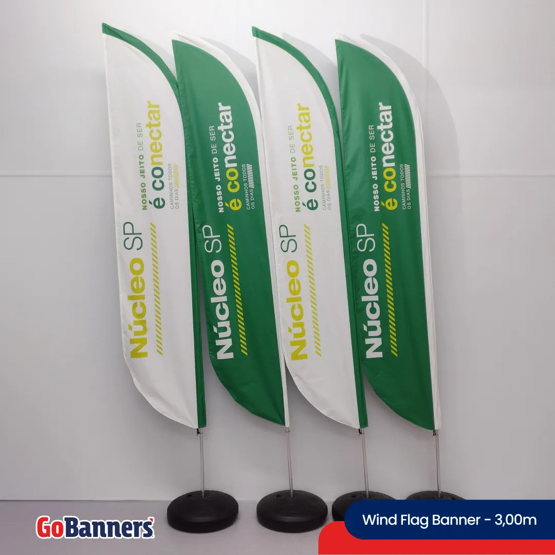 Wind Flag Banner 3m Nutricionista Nucleo Sp Conectar Verde Branco