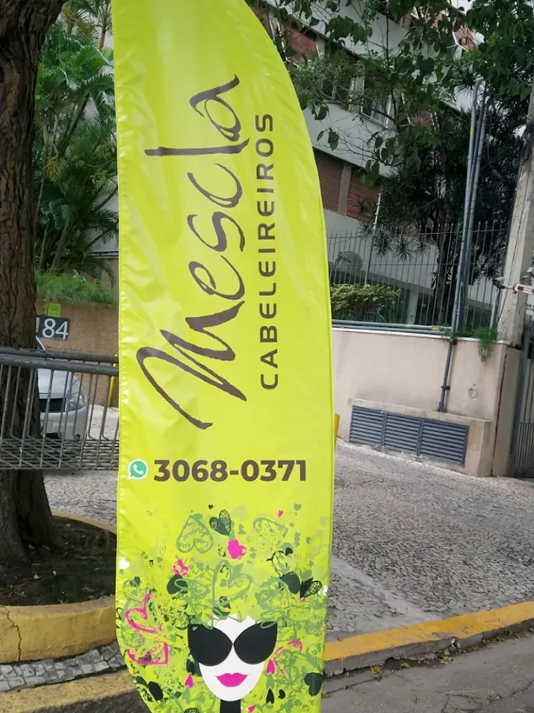 Wind Flag Banner Cabeleireiro Mesa