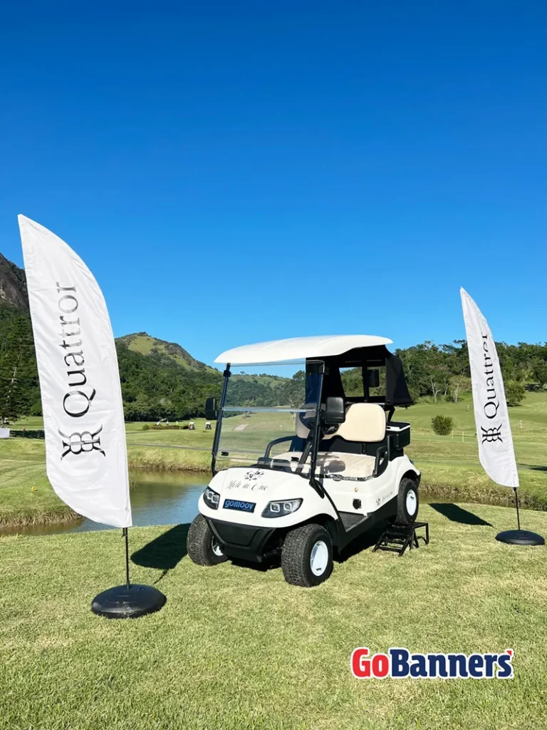 Wind Flag Banner Carrinho Golfe Quattro