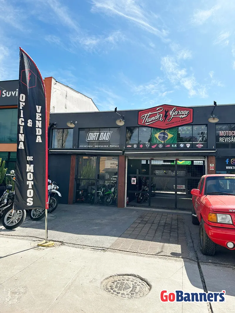 Wind Flag Banner Motos Thunder Garage