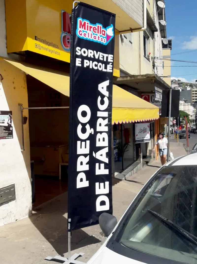 Wind Flag Banner Sorvetes Mirella Gelatop