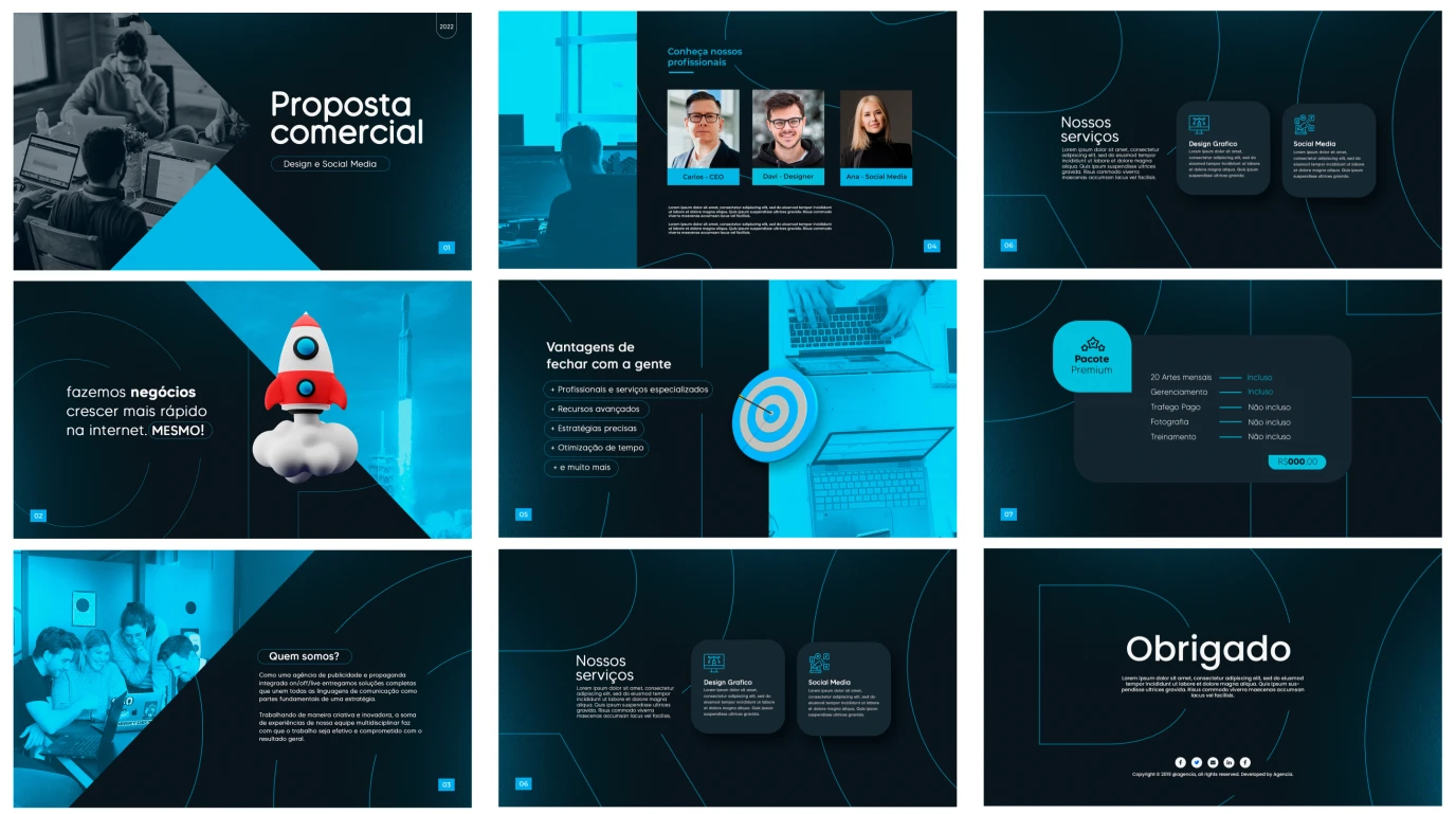 Exemplo de template de apresentação de proposta comercial