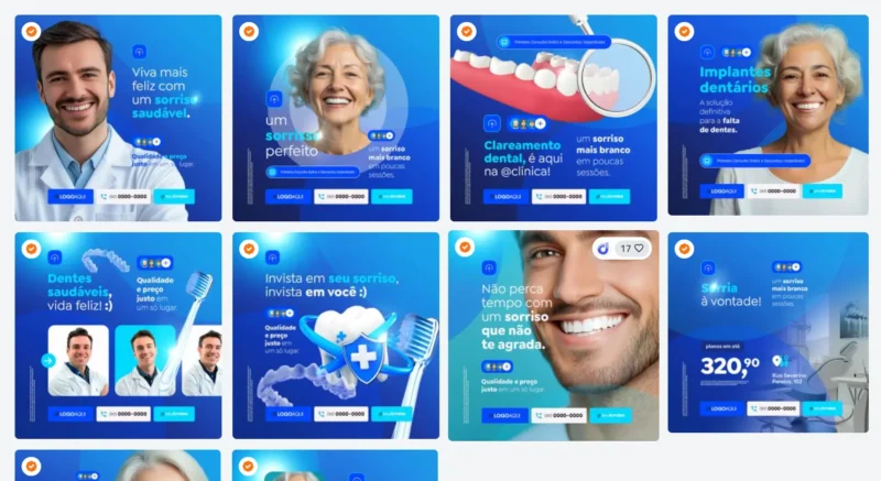 Exemplo de postagens em redes sociais para marketing na área da saúde