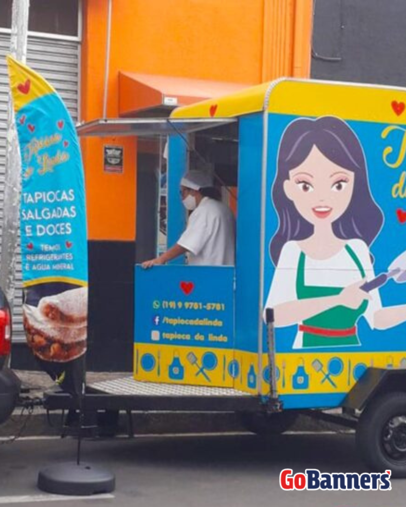 wind flag banner food truck